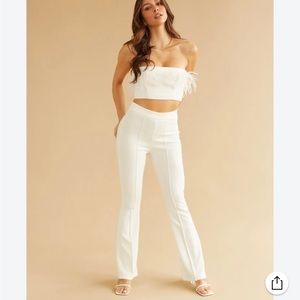 Perfect for parties, Rosie Faux feather crop top from American Threads - size S